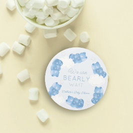 Barly Wait Blue Gummy Beer Boy Baby shower Ronde Sticker