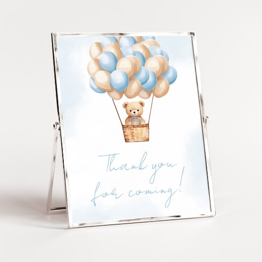 Barly Wait Blue Hete Lucht Bedankt voor uw komst Poster