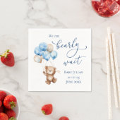 Barly Wait Blue Teddy Bear Baby shower Servet (Insitu)