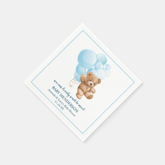 Barly Wait Blue Teddy Bear servetten (Hoek)