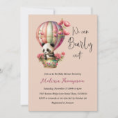 Barly Wait Blush Pink Panda Floral Baby shower Kaart (Voorkant)
