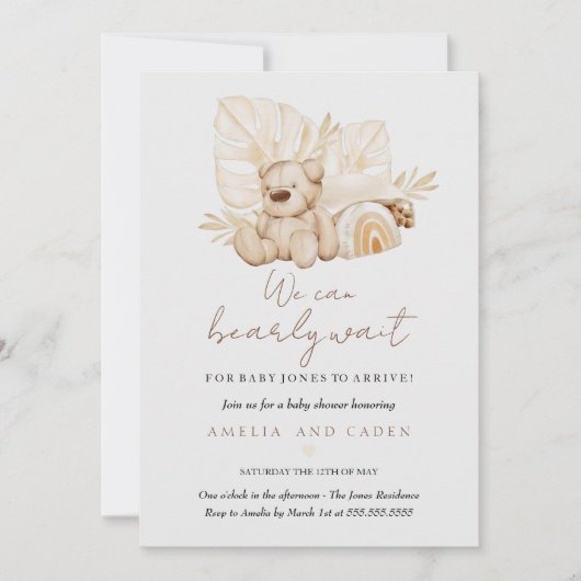 Barly Wait Boho Baby shower Kaart (Voorkant)