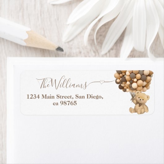 Barly Wait Boho Balloon Neutraal Baby shower Boek Etiket (Insitu)