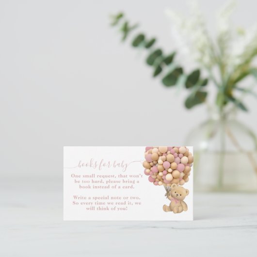 Barly Wait Boho Balloon Neutraal Baby shower Boek Informatiekaartje (Staand voorkant)