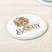 Barly Wait Boho Balloon Neutral Baby shower Ronde Kartonnen Onderzetter (Gebogen)