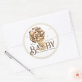 Barly Wait Boho Balloon Neutral Baby shower Ronde Sticker (Envelop)
