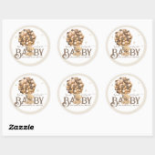 Barly Wait Boho Balloon Neutral Baby shower Ronde Sticker (Vel)