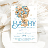 Barly Wait Boho Blauwe Ballon Baby Jongensdouche Kaart