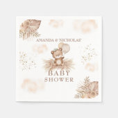 Barly Wait Boho Pampas Baby shower Teddybeer Servet (Voorkant)