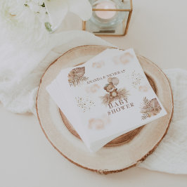 Barly Wait Boho Pampas Baby shower Teddybeer Servet