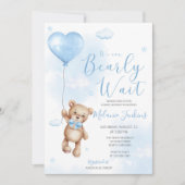 Barly Wait Boy Baby shower Invitation Kaart (Voorkant)
