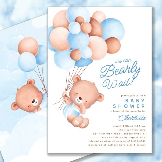Barly Wait Boy Baby shower Kaart