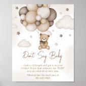 Barly wait Brown ballon zeg niet Baby Poster (Voorkant)