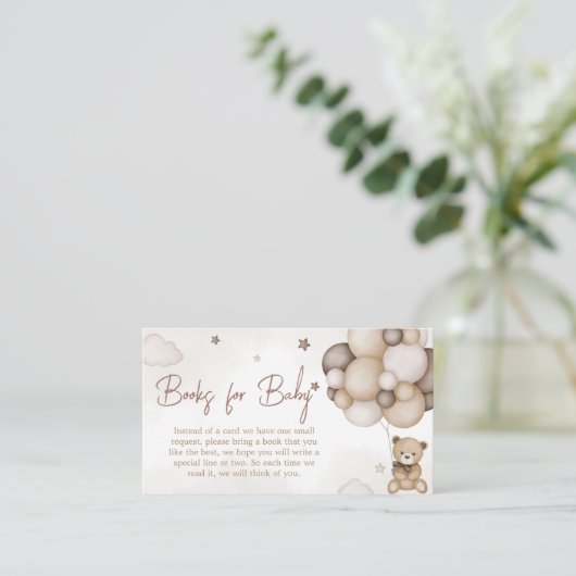 Barly Wait Brown Balloon Books voor Baby Informatiekaartje (Staand voorkant)