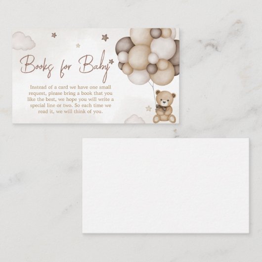 Barly Wait Brown Balloon Books voor Baby Informatiekaartje (Voorkant / Achterkant)