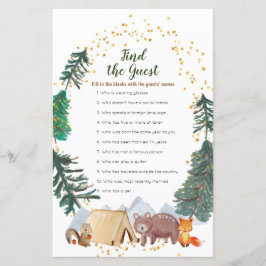 Barly Wait Camper Baby shower Find the Guest game