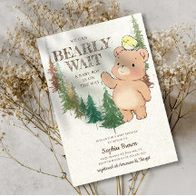 Barly Wait Cute Woodland Beer Baby shower