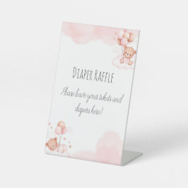 Barly Wait Diaper Raffle Sign Reclamebord Met Voetstuk