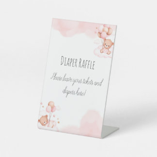 Barly Wait Diaper Raffle Sign Reclamebord Met Voetstuk