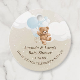 Barly Wait Dusty Blue Teddy Bear Bedankjes Labels