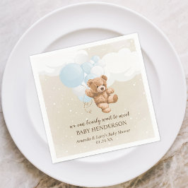 Barly Wait Dusty Blue Teddy Bear Napkins Servet