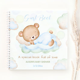 Barly Wait Groen Blauw Jongen Baby shower Gastenbo Notitieboek