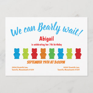 Barly Wait Gummy Beer Kind's Birthday Invitation Kaart