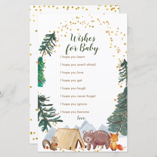 Barly Wait Happy Camper Wishes for Baby Card (Voorkant / Achterkant)