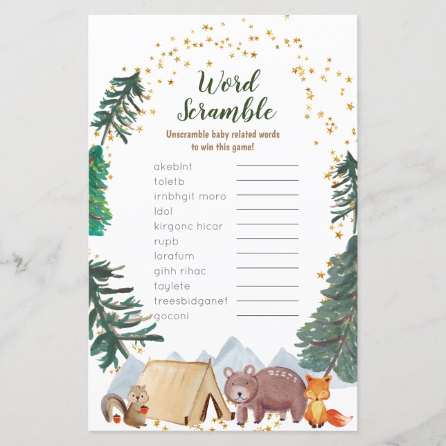 Barly Wait Happy Camper Wishes for Baby CardBearl (Voorkant)