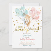 Barly Wait He or she Gender Reopenbaart Baby showe Kaart (Voorkant)