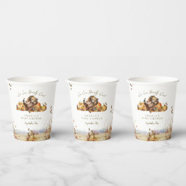 Barly Wait Herfst Woodland Aquarel Baby shower Papieren Bekers