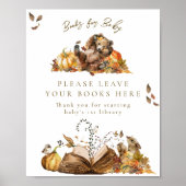 Barly Wait Herfst Woodland Baby shower Cadeauboek Poster (Voorkant)