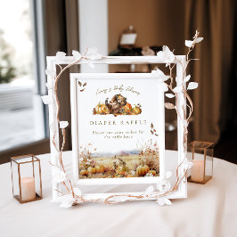 Barly Wait Herfst Woodland Baby shower Luier Poster