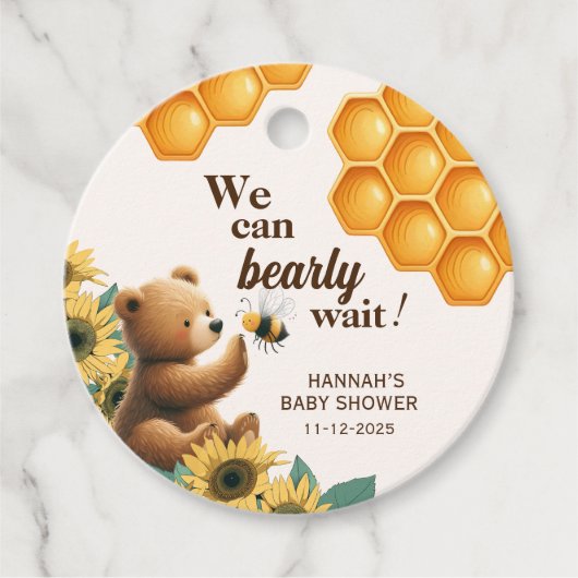 Barly Wait Honey Bee Baby shower Bedankjes Labels (Voorkant)