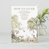 Barly Wait Hop over Woodland 1st Birthday Kaart (Staand voorkant)