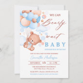 Barly Wait Hot Air Ballon Baby shower Blue Boy Kaart (Voorkant)