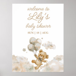 Barly Wait Neutral Baby shower Welkomstbord Poster