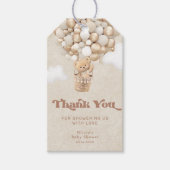 Barly Wait Neutral Teddy Bear Balloon Baby shower Cadeaulabel (Voorkant)