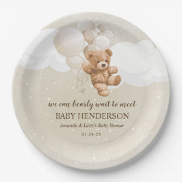 Barly Wait Neutral Teddy Bear Papieren Bordje
