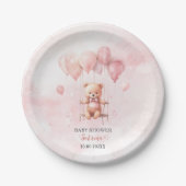Barly Wait Pink baby shower Papieren Bordje (Voorkant)