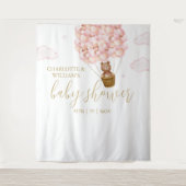Barly Wait Pink Baby shower Photo Backdrop Wandkleed (Voorkant)