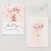 Barly Wait Pink Flowers Waterverf baby shower th Notitiekaartje (Voorkant / Achterkant)