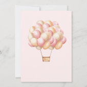 Barly Wait Pink Hete Luchtballon Baby shower Kaart (Achterkant)
