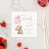 Barly Wait Pink Teddy Bear Baby shower Servet (Insitu)