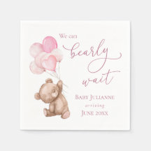 Barly Wait Pink Teddy Bear Baby shower
