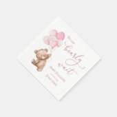Barly Wait Pink Teddy Bear Baby shower Servet (Hoek)