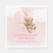 Barly Wait Pink Teddy Bear Napkins Servet (Voorkant)