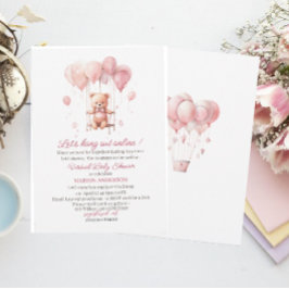 Barly Wait Pink waterverf Virtual Baby shower Kaart