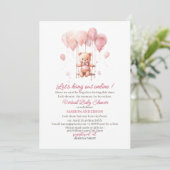 Barly Wait Pink waterverf Virtual Baby shower Kaart (Staand voorkant)