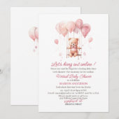 Barly Wait Pink waterverf Virtual Baby shower Kaart (Voorkant / Achterkant)